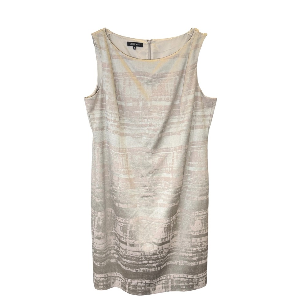 Lafayette 148 Sheath Dress Taupe Champaign Wool Blend Luxe Cocktail Wedding 18